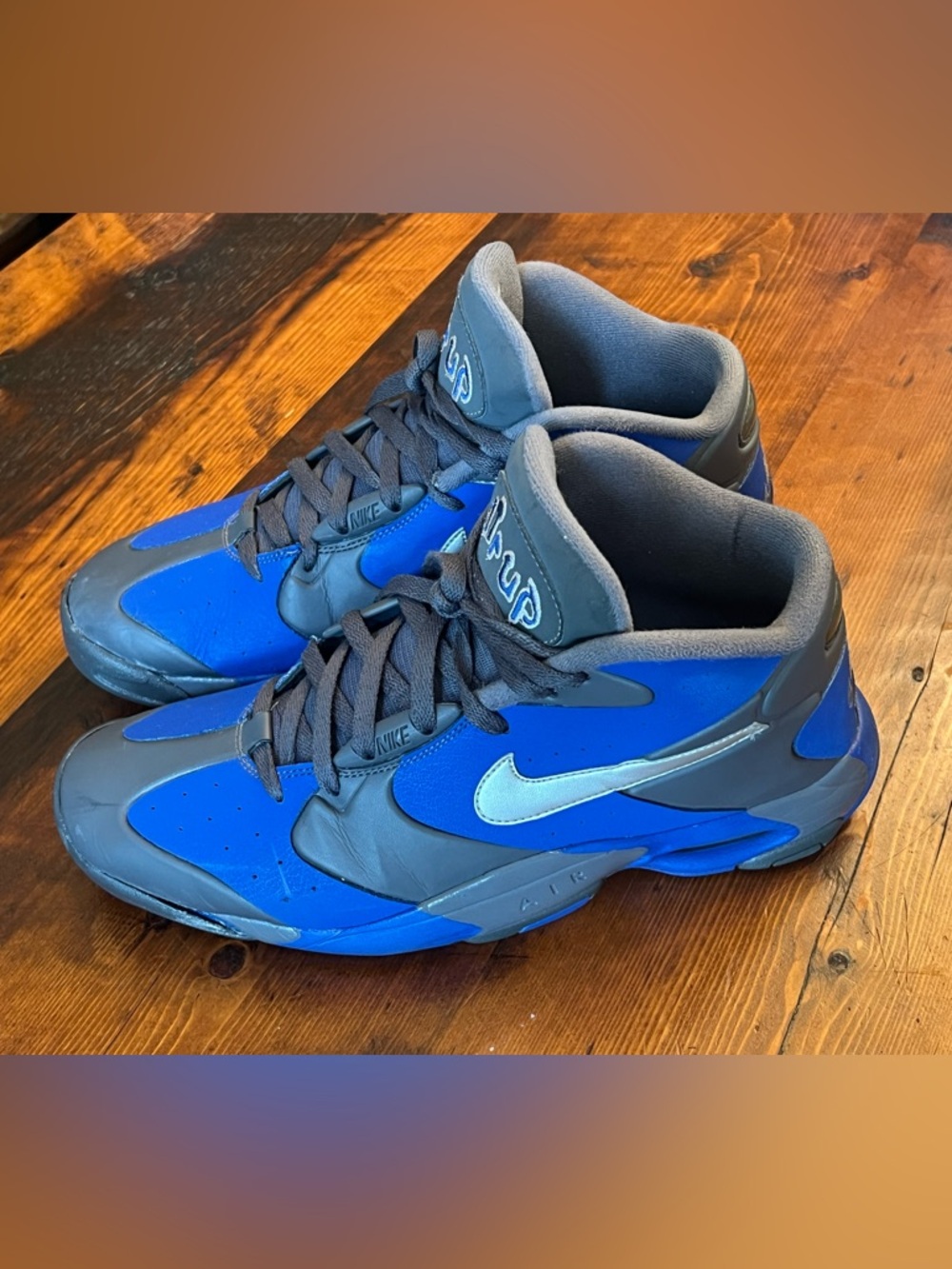 Nike Men’s Blue and Gray Air Up 14 Penny Hardaway Signature Shoes 👟